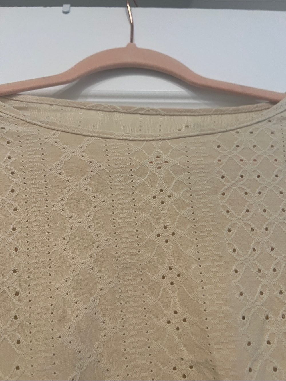 Beginning Boutique Buttery Yellow Eyelet Ruffle Short Sleeve Top - Picture 3 of 10